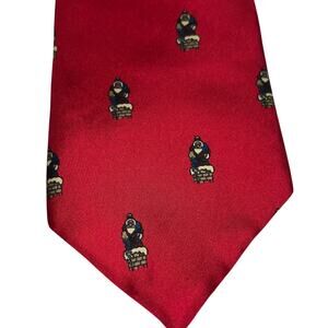 Paul Malone Designer Silk Tie Vintage Toy Soldier Pattern Red Luxury